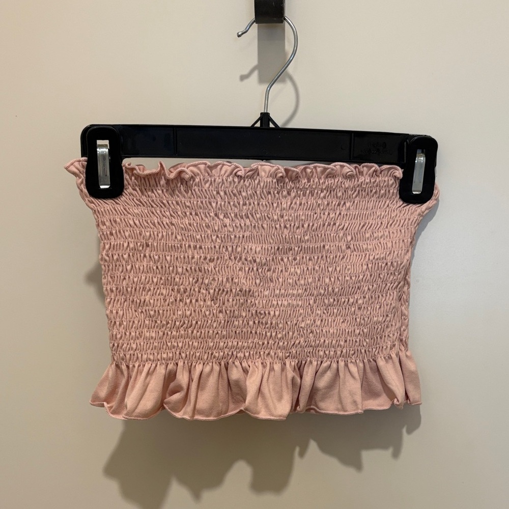 Smocked Ruffle Tube Top